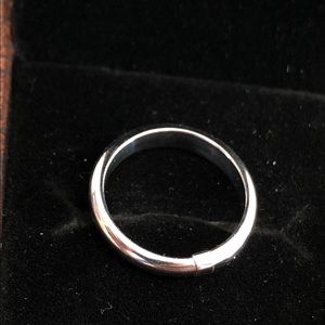 14k solid white gold accent ring